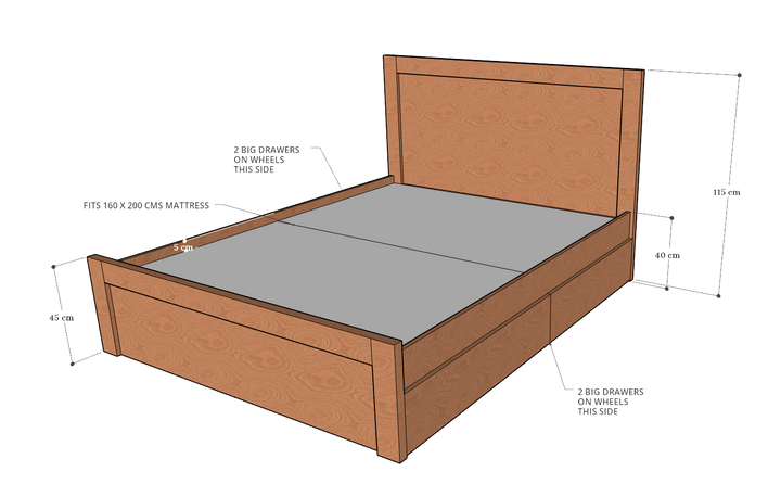 Terra Box Drawer Storage Bed