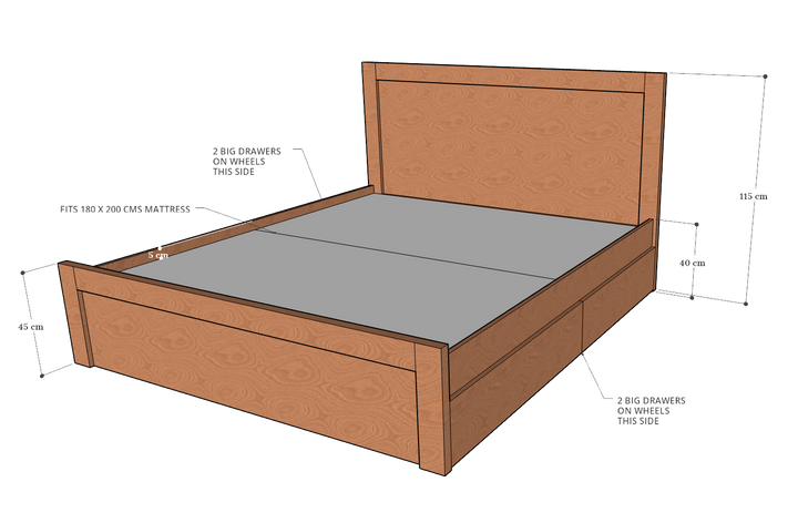 Terra Box Drawer Storage Bed