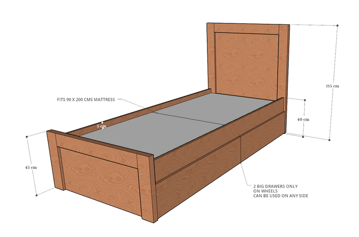 Terra Box Drawer Storage Bed