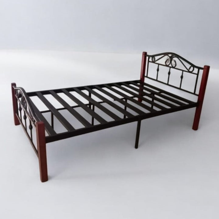 Wood & Steel Single Bed, 90x190 / 120x190 / 150x190 / 180x190 cms