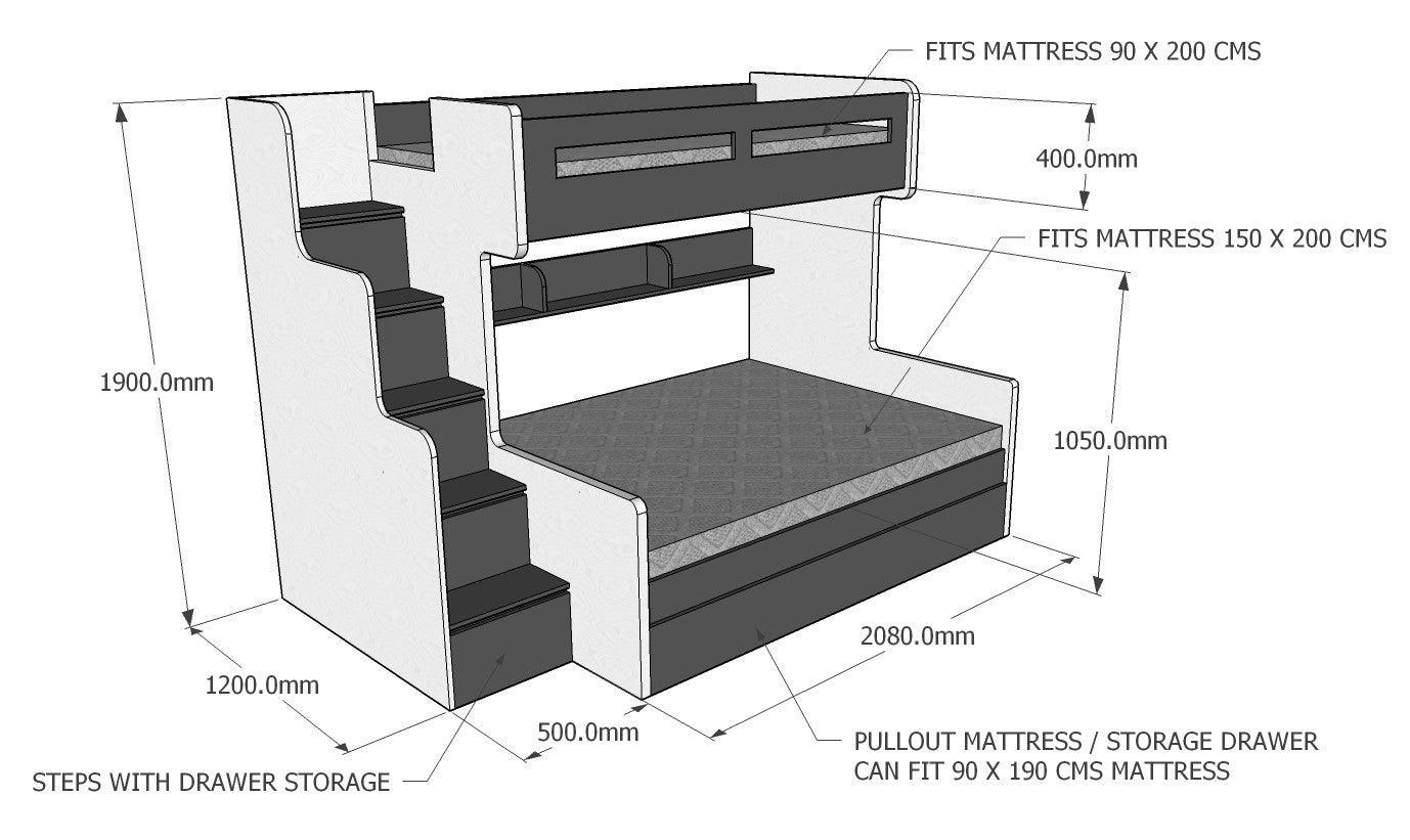 Twin and deals queen bunk bed